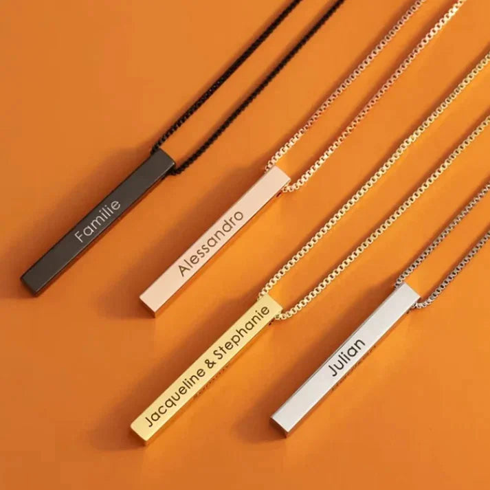 Personalised Bar Pendant with Custom Print